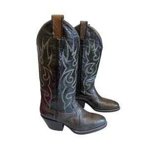 Leather Cowboy Boots women's 5.5 black